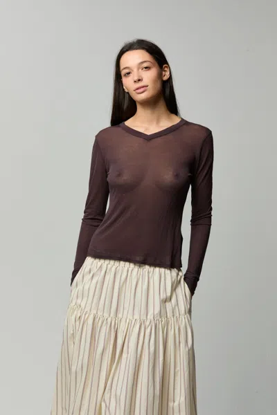 Asher Saskia Longsleeve Micro V In White