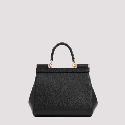 Dolce & Gabbana Black Handbag With Adjustable And Removable Shoulder Strap And Logo Plaque On The Front In Grained L