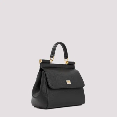 Dolce & Gabbana Black Handbag With Adjustable And Removable Shoulder Strap And Logo Plaque On The Front In Grained L