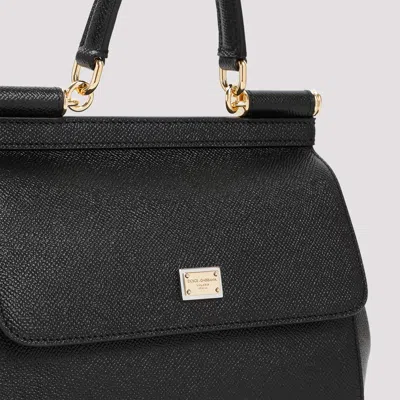 Dolce & Gabbana Black Handbag With Adjustable And Removable Shoulder Strap And Logo Plaque On The Front In Grained L