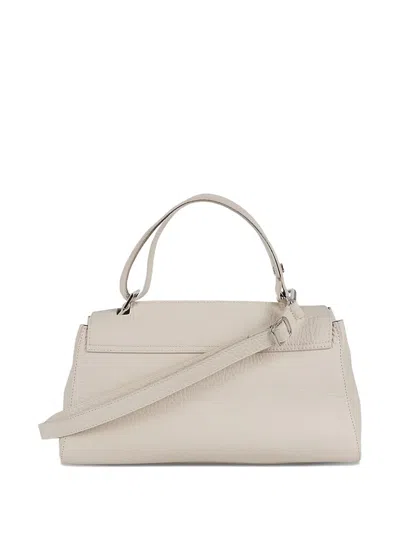 Orciani Leather Shoulder Bag In Neutral