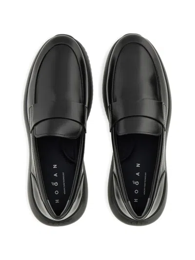Hogan Cube Platform Loafers In Black