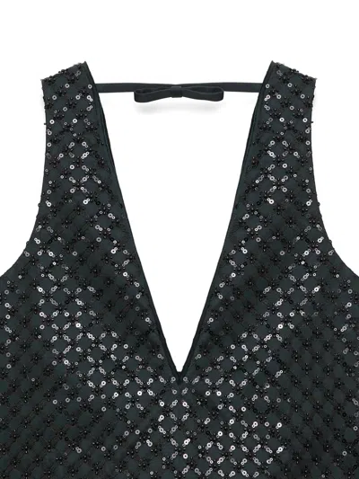 Dorothee Schumacher Sequin Embellished Crop Top In Duchesse In Brown