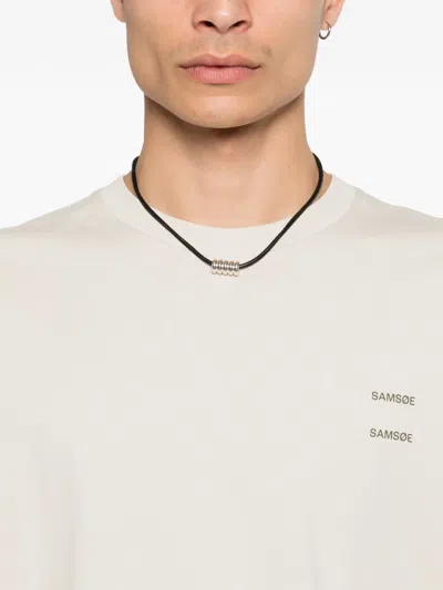 Samsoe & Samsoe Joel Logo-print T-shirt In Neutral