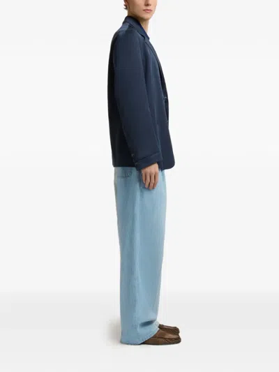 Marni Patch Pocket Two-button Blazer In Blue