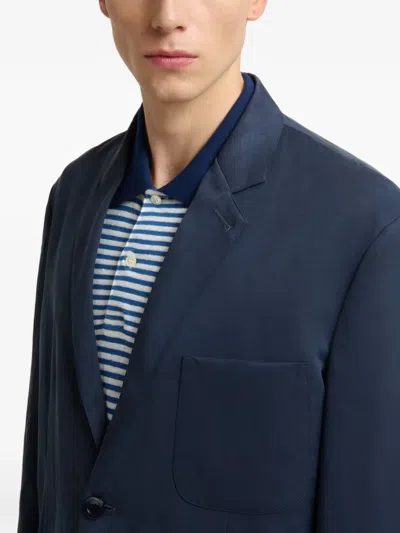 Marni Patch Pocket Two-button Blazer In Blue
