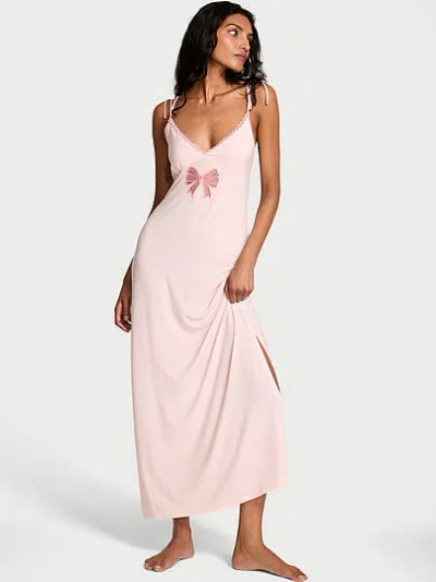 Victoria's Secret Sosoft™ Modal Bow Maxi Slip Dress In Pink
