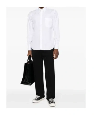Aspesi Straight-point Collared Buttoned Shirt In White