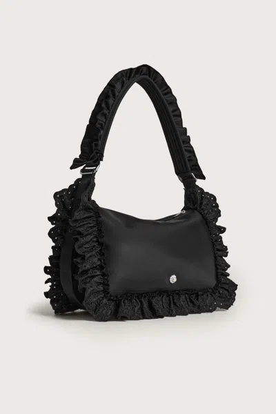Simone Rocha Pillowcase Broderie Anglaise-trimmed Shell Shoulder Bag In Black