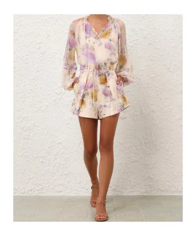 Zimmermann Womens Cream Dahlia Luna Floral-print Silk-blend Shorts Xs In Multi