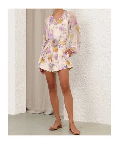 Zimmermann Womens Cream Dahlia Luna Floral-print Silk-blend Shorts Xs In Multi
