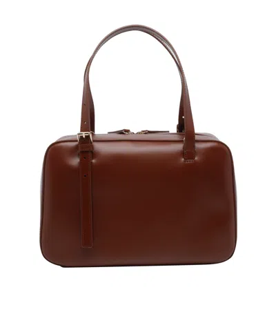A.p.c. Structured Shoulder Bag With Top Zip Closure In Brown