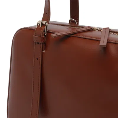A.p.c. Structured Shoulder Bag With Top Zip Closure In Brown