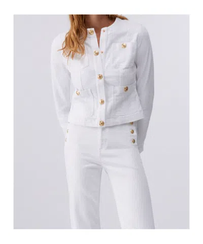 Liu •jo Patch-pocket Denim Jacket In White