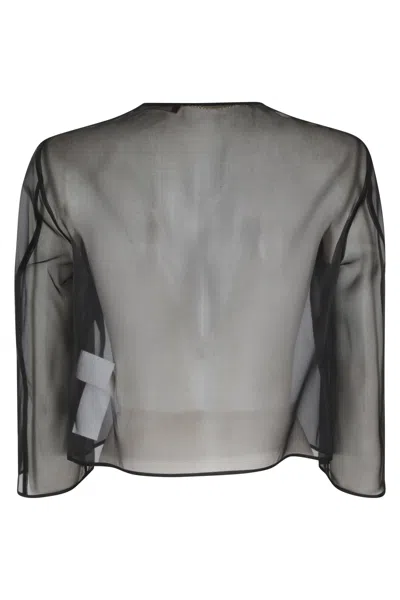 Max Mara Short Shawl Jacket In Black