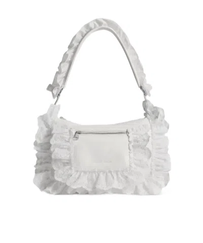 Simone Rocha Pillowcase Ruffled Nylon Shoulder Bag In White
