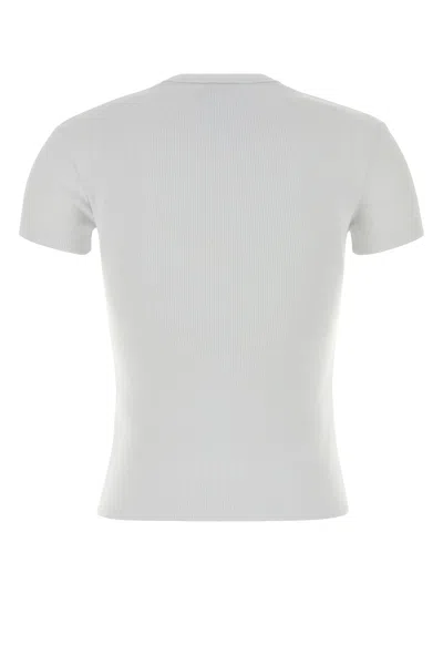 Off-white Stretch Cotton T Shirt Short Sleeves Crew Neck In White