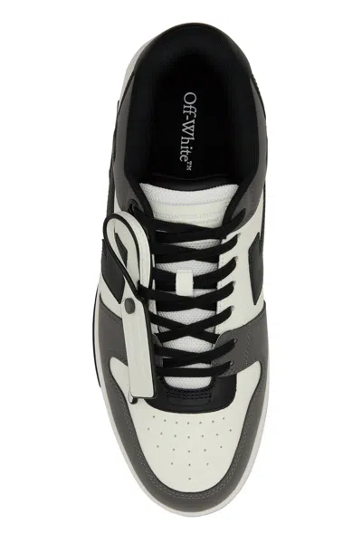 Off-white Out Of Office Grey Low Top Sneakers With Logo Patch On The Tongue And Contrasting Stitching In Leath In Multi