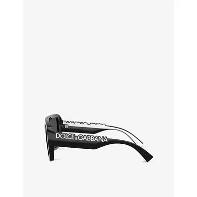 Dolce & Gabbana Womens Black Dg6204 Rectangular-frame Acetate Sunglasses In Black