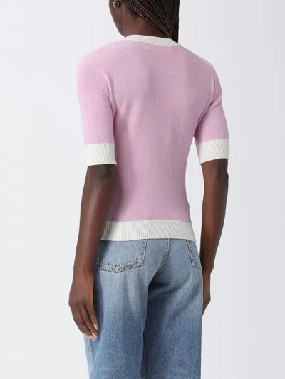 Marni Wool Blend Short Sleeve Crewneck Sweater In Pink