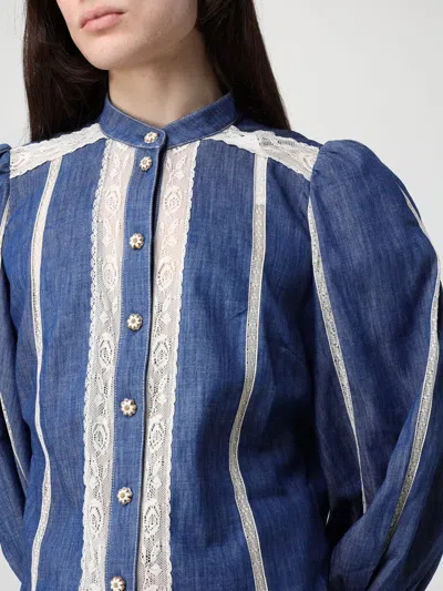 Zimmermann Elegant High Neckline Button-down Top Size 0 In Multi