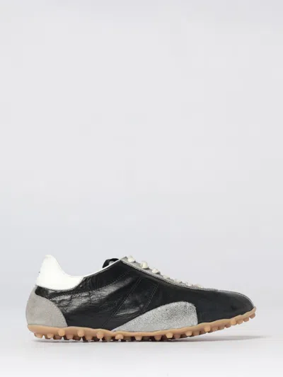 Maison Margiela Sneakers Sprinters In Suede And Leather With Vintage Finish In Black