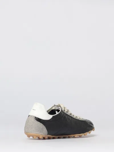 Maison Margiela Sneakers Sprinters In Suede And Leather With Vintage Finish In Black