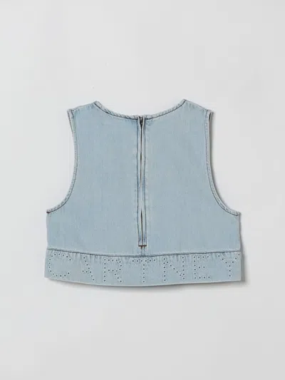 Stella Mccartney Denim Crop Top In Multi