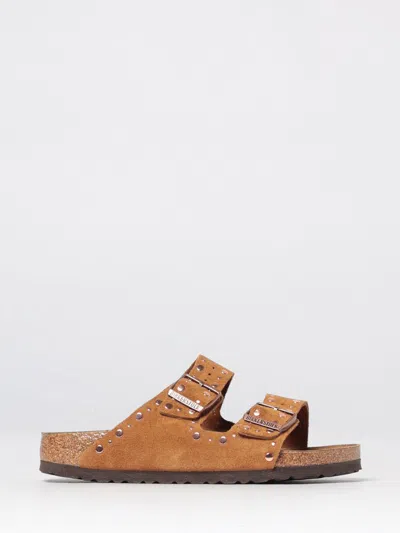Birkenstock Arizona Rivets Studded Slide Sandal In Brown