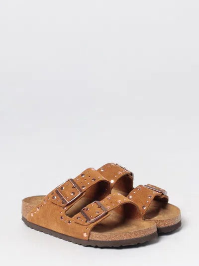 Birkenstock Arizona Rivets Studded Slide Sandal In Brown