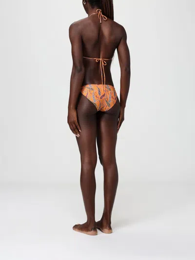Etro Paisley-print Triangle Bikini In Orange