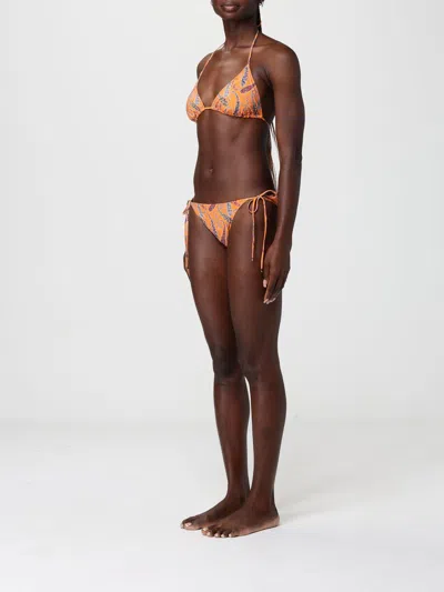 Etro Paisley-print Triangle Bikini In Orange