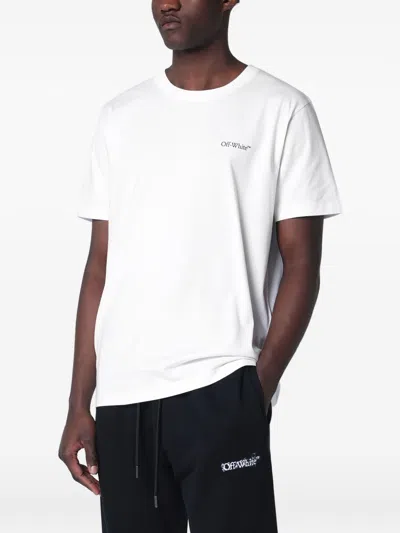 Off-white Graphic Print Crew Neck Short Sleeve T-shirt In White