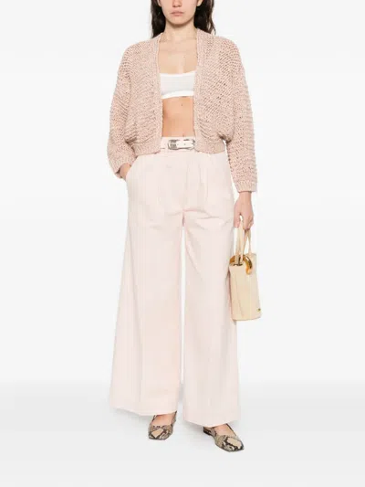 Forte Forte Open-front Knitted Jacket In Pink