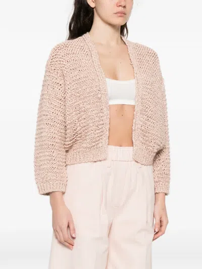 Forte Forte Open-front Knitted Jacket In Pink
