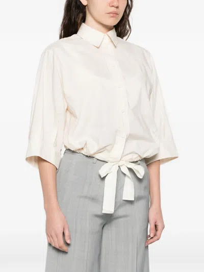 Forte Forte Drawstring-hem Shirt In Neutral