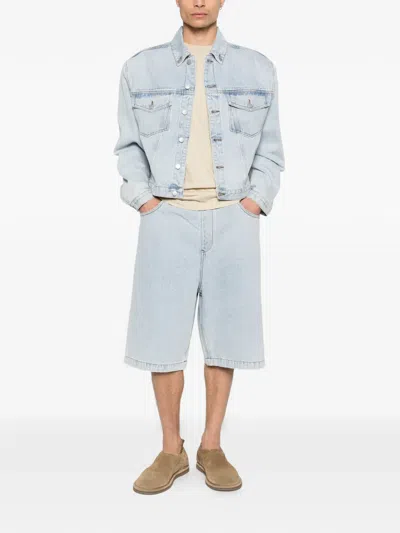 Entire Studios Shrunken Denim Jacket In Blue