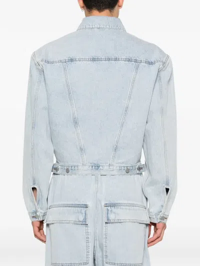 Entire Studios Shrunken Denim Jacket In Blue