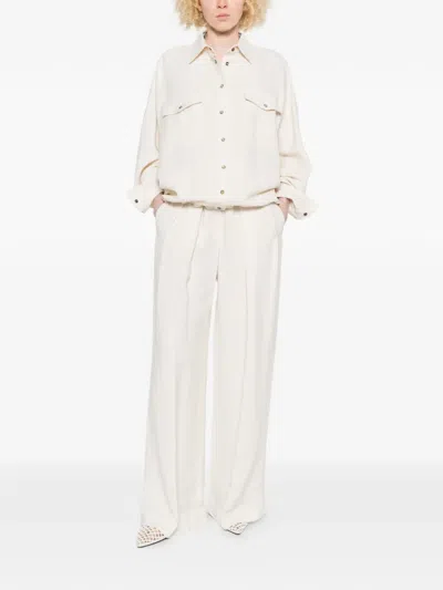 Brunello Cucinelli Flap-pocket Drawstring Shirt In Neutral