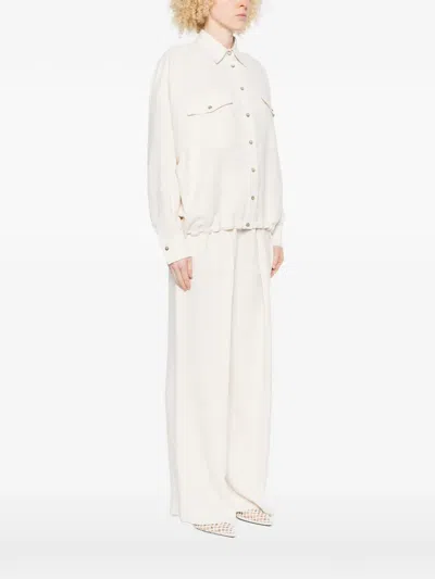 Brunello Cucinelli Flap-pocket Drawstring Shirt In Neutral