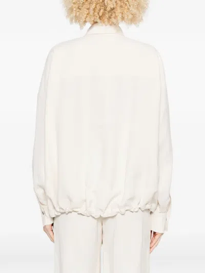 Brunello Cucinelli Flap-pocket Drawstring Shirt In Neutral