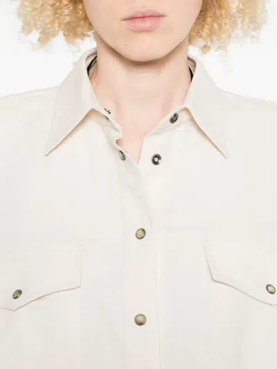 Brunello Cucinelli Flap-pocket Drawstring Shirt In Neutral