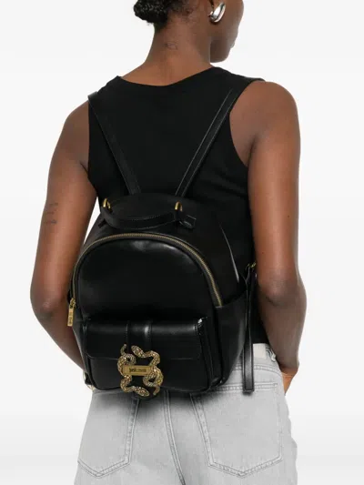 Just Cavalli Snake-appliqué Backpack In Black