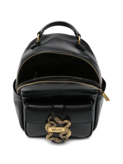 Just Cavalli Snake-appliqué Backpack In Black