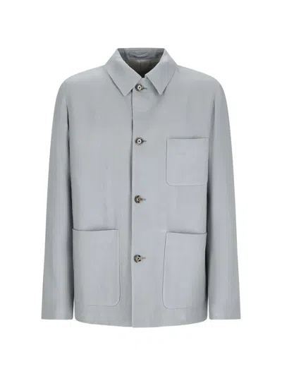 Lardini Buttoned Pocket Jacket In Gray