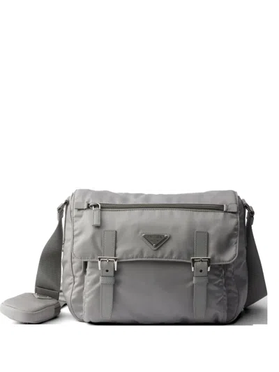 Prada Re-nylon Shoulder Bag In Gray