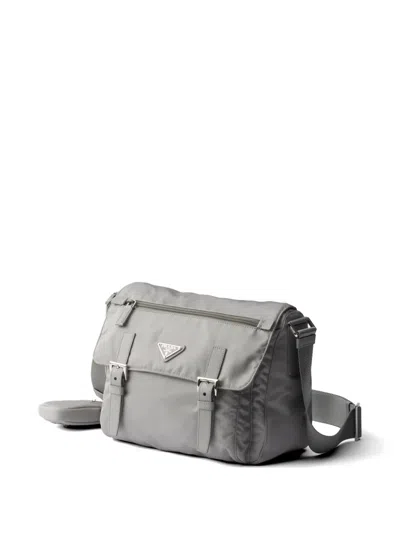 Prada Re-nylon Shoulder Bag In Gray