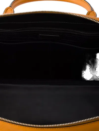 Prada Saffiano Leather Work Bag In Orange