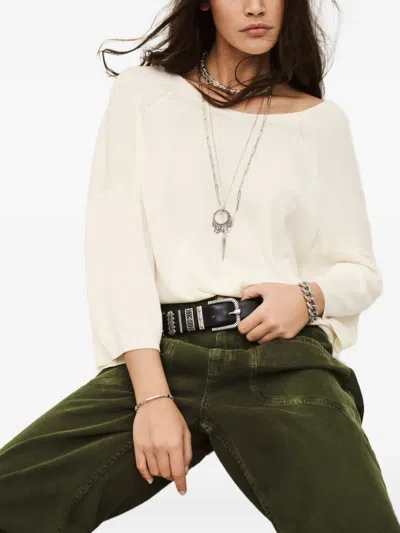 Ba&sh Open-back Buttoned Sweater In White