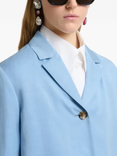Marni Patch-pocket Single-breasted Jacket In Blue